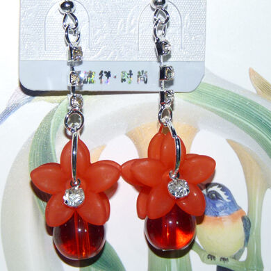 亞太流行亮鉆花環(huán)珍珠吊墜耳環(huán)C3-1-2