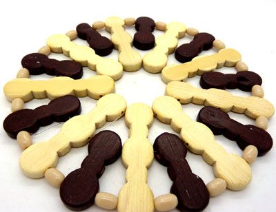 大號圓形精美竹制碗墊 餐具墊 杯墊 隔熱墊----竹條圓碗墊六B31-1-2