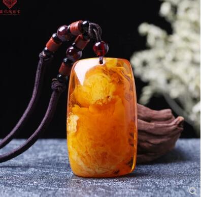 天然原創(chuàng)蜜蠟項(xiàng)鏈復(fù)古毛衣鏈配飾長款掛件民族風(fēng)琥珀招財(cái)?shù)鯄嬶椘妨鵆3-3-2
