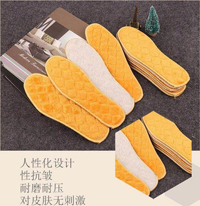 （1500雙/件）冬季加厚保暖蓄熱羊絨壓花澳洲毛絨鞋墊36-44混碼A30-2-5