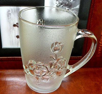 YTL-K00017雅特藍(lán)雪花玫瑰杯多功能加厚耐熱透明帶把玻璃杯子B18-4-1