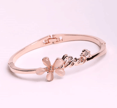 韓版高檔水晶貓眼石花朵手鐲女韓國鋯石手鏈?zhǔn)汁h(huán)手飾品生日禮物六C4-1-3