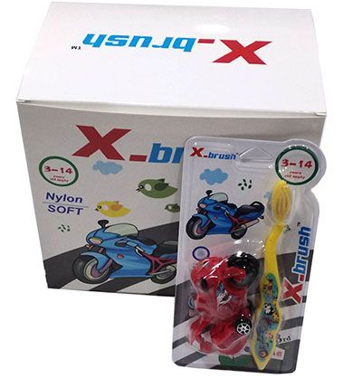 兒童軟毛牙刷 兒童牙刷送玩具摩托車8339a15-3-3