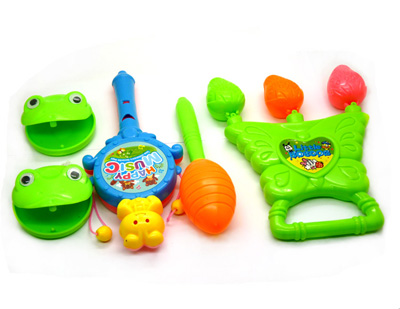 嬰兒牙膠搖鈴 2015B新生兒手搖鈴5件套 寶寶玩具安全咬膠套裝六B26-3-3