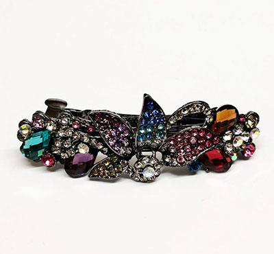 新款大號(hào)韓國(guó)捷克鉆水晶夾彈簧夾盤(pán)頭飾品頂夾馬尾夾C5-2-4