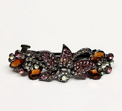 新款大號韓國捷克鉆水晶夾彈簧夾盤頭飾品頂夾馬尾夾C5-2-4