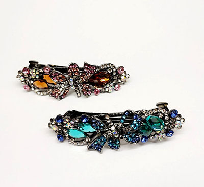 新款大號(hào)韓國(guó)捷克鉆水晶夾彈簧夾盤頭飾品頂夾馬尾夾C5-2-4