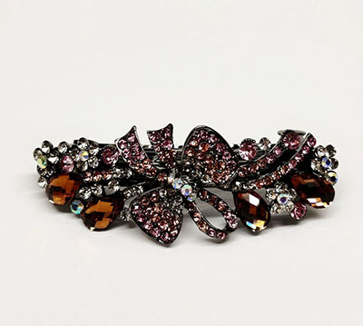 新款大號韓國捷克鉆水晶夾彈簧夾盤頭飾品頂夾馬尾夾C5-2-4