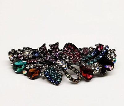 新款大號(hào)韓國(guó)捷克鉆水晶夾彈簧夾盤(pán)頭飾品頂夾馬尾夾C5-2-4