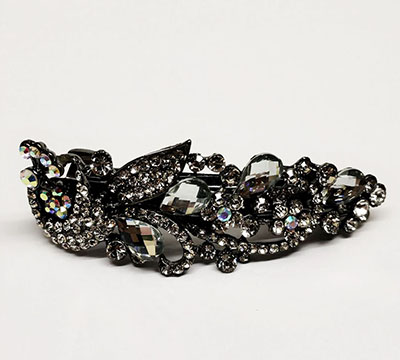 新款大號(hào)韓國(guó)捷克鉆水晶夾彈簧夾盤(pán)頭飾品頂夾馬尾夾C5-2-4