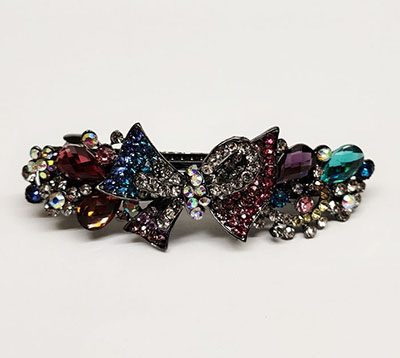 新款大號(hào)韓國(guó)捷克鉆水晶夾彈簧夾盤頭飾品頂夾馬尾夾C5-2-4