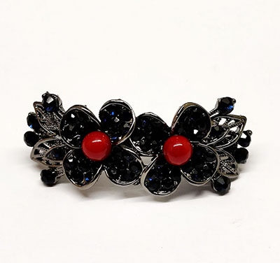 韓版水晶發(fā)夾古色飾品發(fā)飾蝴蝶結合金水鉆彈簧夾 C5-2-3