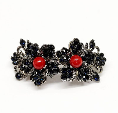 韓版水晶發(fā)夾古色飾品發(fā)飾蝴蝶結(jié)合金水鉆彈簧夾 C5-2-3