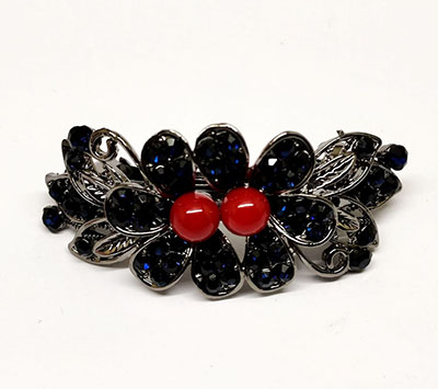 韓版水晶發(fā)夾古色飾品發(fā)飾蝴蝶結(jié)合金水鉆彈簧夾C5-2-3