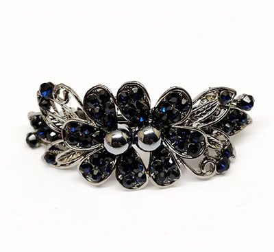 韓版水晶發(fā)夾古色飾品發(fā)飾蝴蝶結合金水鉆彈簧夾C5-2-3