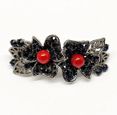 韓版水晶發(fā)夾古色飾品發(fā)飾蝴蝶結合金水鉆彈簧夾 C5-2-3