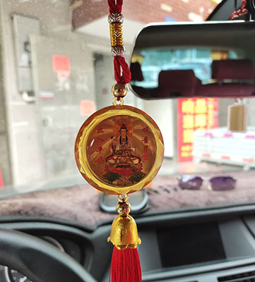 高檔裝飾品仿琉璃車載吊墜毛主席觀音汽車掛飾