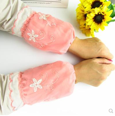 1號(hào)蕾絲短款蕾絲護(hù)袖批發(fā)女羽絨服辦公防污小清新套袖