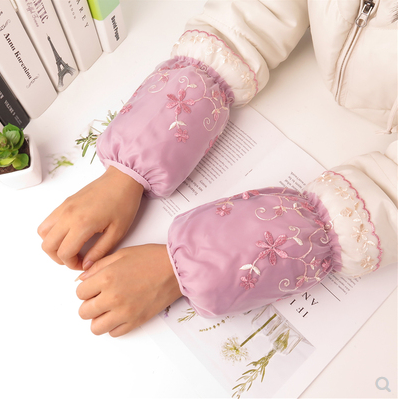 3號蕾絲袖套女士韓版秋冬季新款護袖手袖刺繡花朵套袖短款羽絨服袖筒e11-1-2