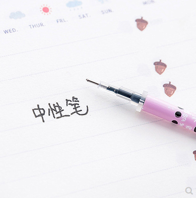 中性筆替芯水筆 筆芯0.38mm全針管黑色卡通小清新簽字筆學(xué)生文具六c1-1-1