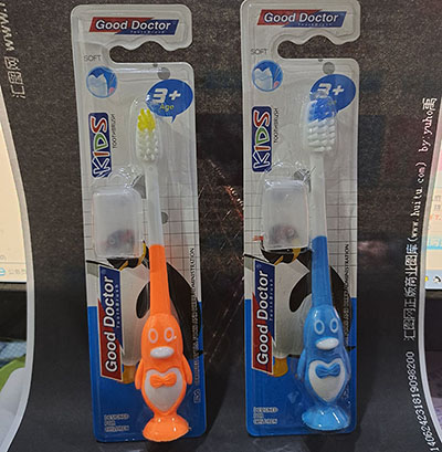 201卡通可愛(ài)自帶牙刷套軟毛兒童牙刷E5-4-4