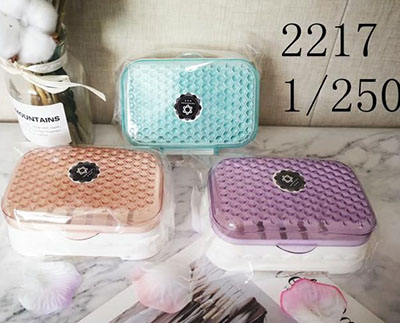 2217帶蓋香皂盒旅行便攜皂盒肥皂透明皂托瀝水防水置物250/箱六B16-1-3