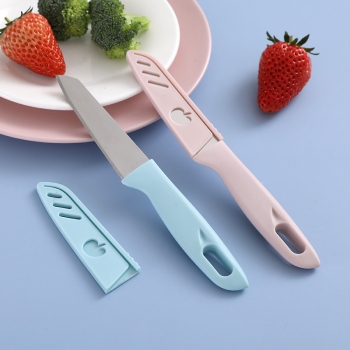 北歐色便攜式帶刀套不銹鋼水果刀