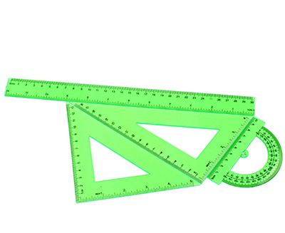 特價(jià)大號30cm4件套塑料透明彩色便宜尺子套裝吊卡簡易o(hù)pp袋六B5-1-2