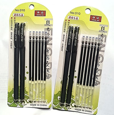 商務(wù)筆 2+6黑色中性筆 筆考試筆 辦公文具840/件六B27-2-3