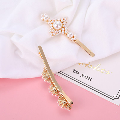 特價(jià)韓國網(wǎng)紅款ins氣質(zhì)珍珠一字夾邊夾C3-1-2