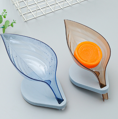 免打孔樹葉肥皂盒浴室創(chuàng)意吸盤香皂盒瀝水置物皂盒C13-1-2