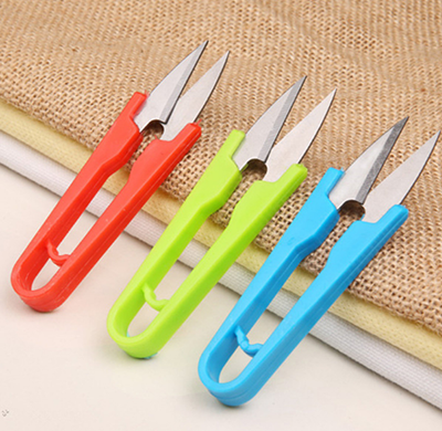 V形小剪刀批發(fā) U型塑料彈簧紗剪線頭剪C13-2-2