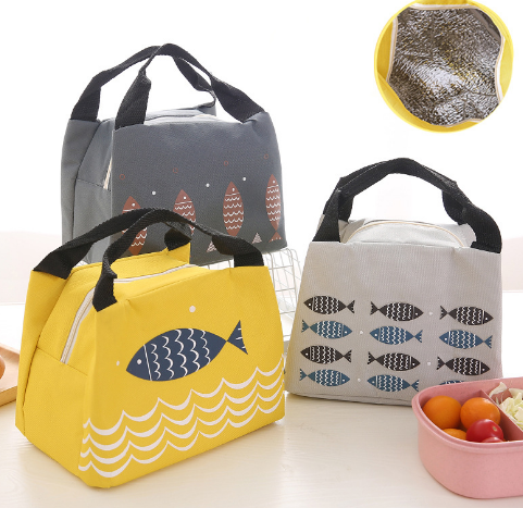 小魚(yú)保溫保冷包 可折疊手提學(xué)生便當(dāng)包午餐包戶(hù)外野餐包冰包A19-1-3