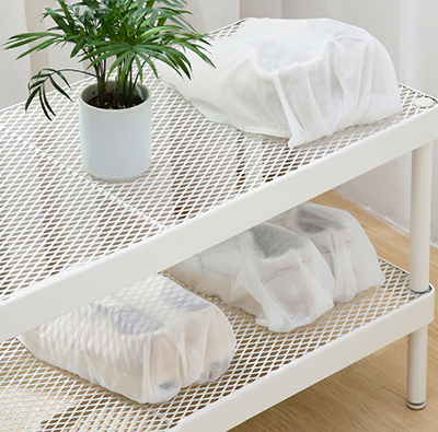 (大號)曬鞋防黃袋子無紡布小白鞋防灰塵晾鞋袋旅行鞋套罩鞋子抽繩收納袋六B42-4-4