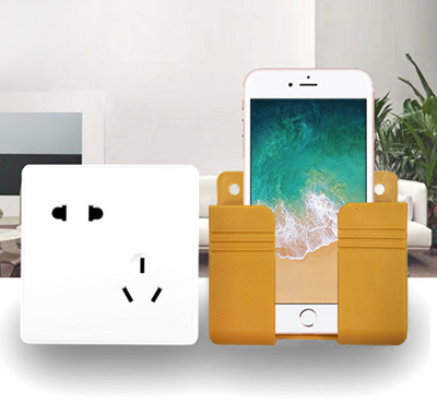 免打孔粘貼式手機(jī)充電收納架電視空調(diào)壁掛式遙控器收納盒置物架B41-2-2