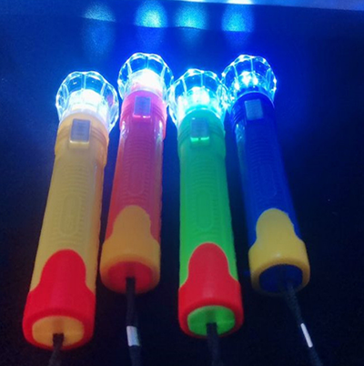 （960支/件858LED加長(zhǎng)版手握便捷式蓮花形透明手電筒A28-2-2