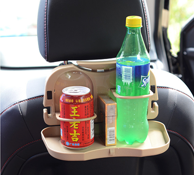 汽車后排座椅餐桌多功能座椅收納袋置物盒礦泉水飲料水杯架小餐桌B32-2-2
