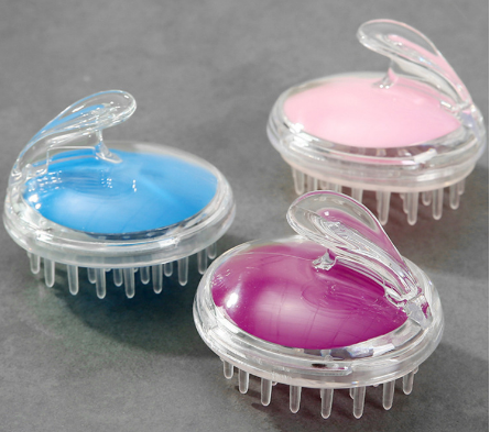 頭皮頭部圓形抓頭器家用頭皮按摩梳子頭皮清潔刷硅膠洗頭刷六B32-1-4