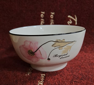 （二級）百款花型隨機5寸護邊個性創(chuàng)意陶瓷加厚碗飯碗---運輸破損自理無售后