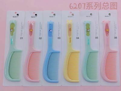 6207-1-6卡通頭造型梳發(fā)梳 20/包