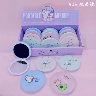 4231圓形螺紋雙面鏡隨身便攜小鏡子 12/盒A6-1-3