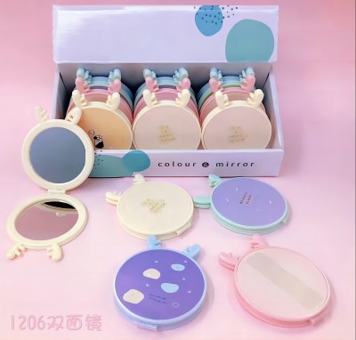 1206鹿角雙面鏡便攜隨身小鏡子 12/盒