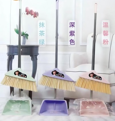 689不銹鋼掃把簸箕套裝組合家用軟毛掃帚畚箕兩件套 40/箱六B36-1-4