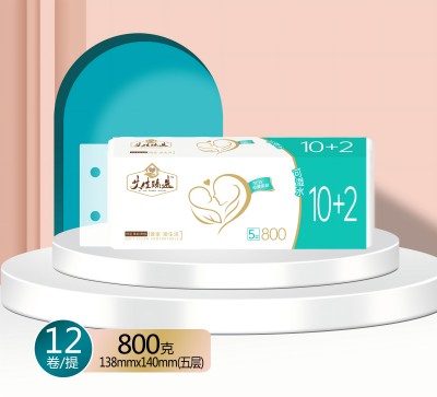 AJZX-0371艾佳臻選純竹漿原料紙巾干濕兩用印花卷紙 14/件六ZBJ