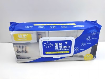 （ 18/件）HR-1187廚房濕巾100抽去油去污家用油煙機(jī)清潔強(qiáng)力去油污濕紙巾六B2-2-1B27-4-1
