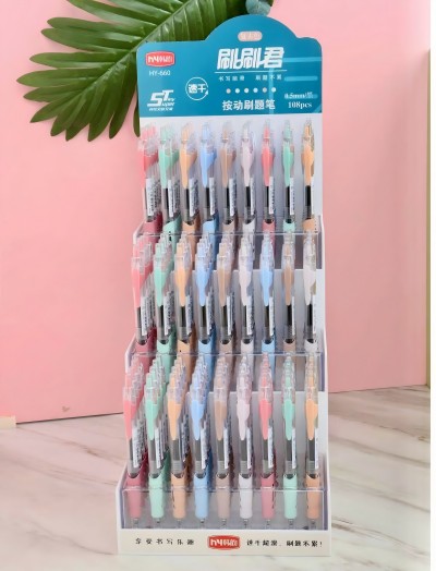 HY-660刷刷君ST按動刷題筆0.5mm黑 108支/架六B32-3-3