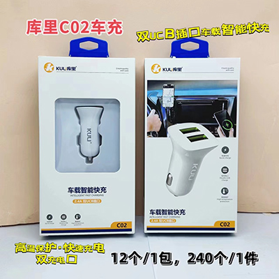 庫里車載充電器C02雙U高溫保護智能充電240/箱