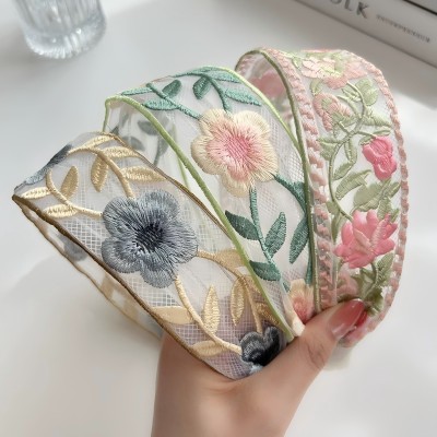 （特價(jià)）花朵新中式發(fā)箍女頭箍壓發(fā)卡發(fā)捆頭飾百搭外出刺繡發(fā)飾品古風(fēng)